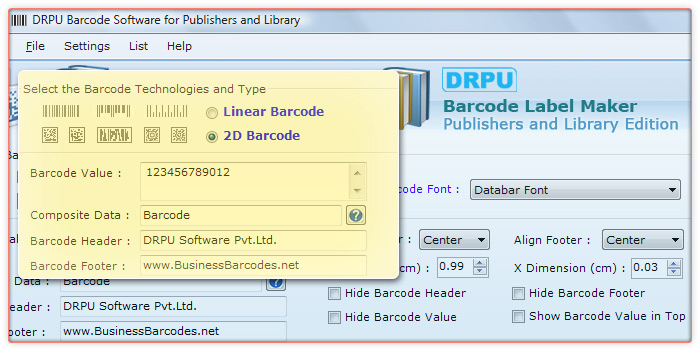 Databar 2D Barcode Font