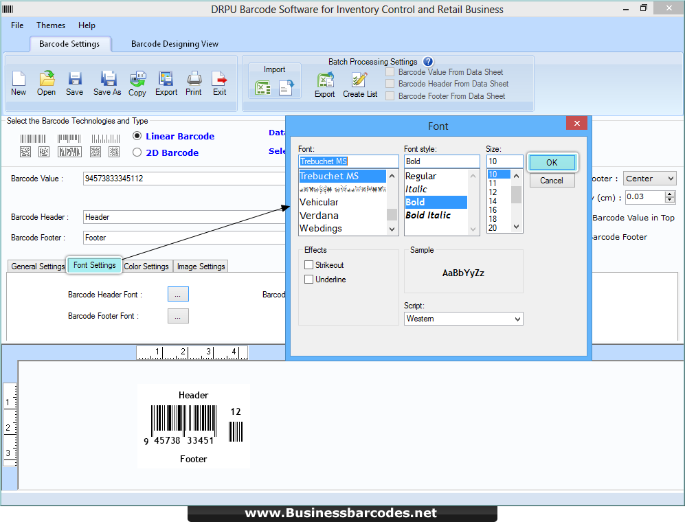 Barcode generator software