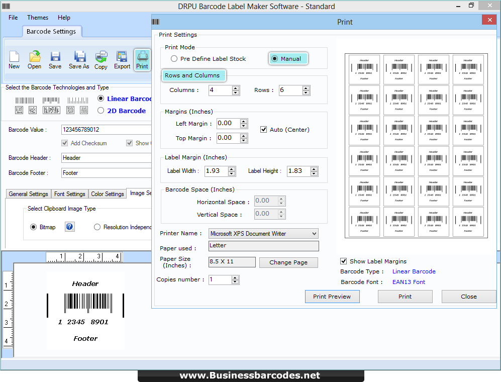 Business Barcodes - Standard Edition software