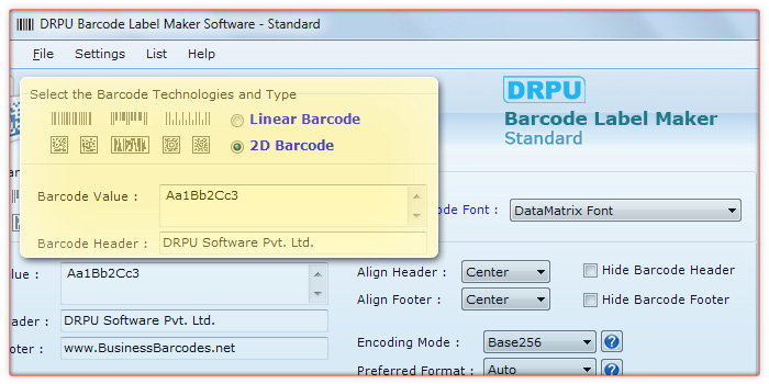 Databar UPCE 2D Barcode Font