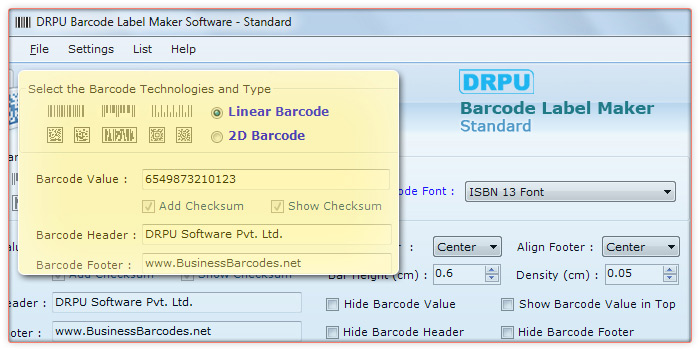 Linear ISBN 13 Barcode Font