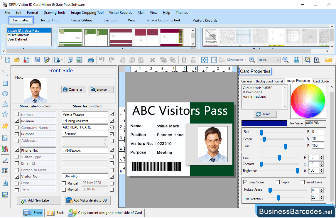 Visitors ID Gate Pass Maker