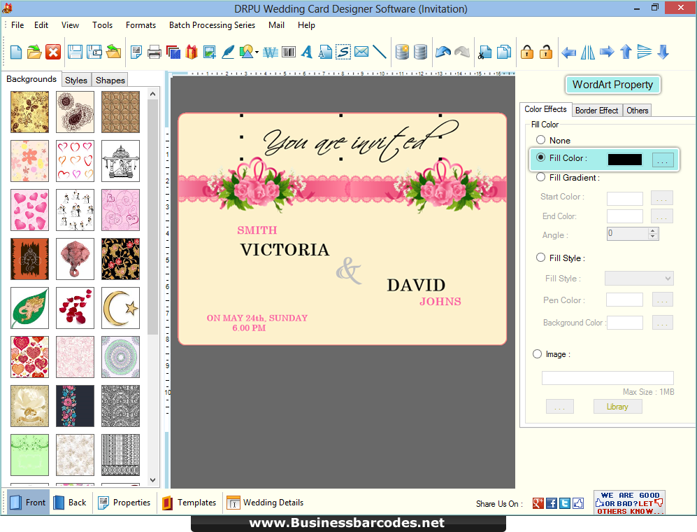 Wedding card maker software