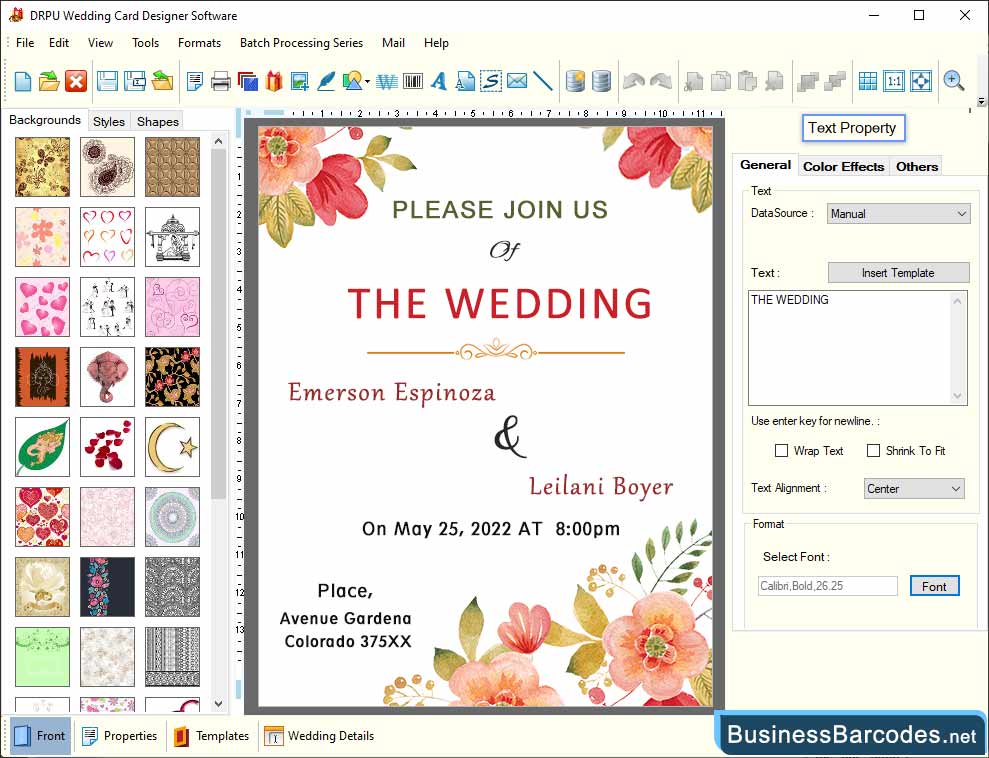 Add text to wedding card Add text to wedding card