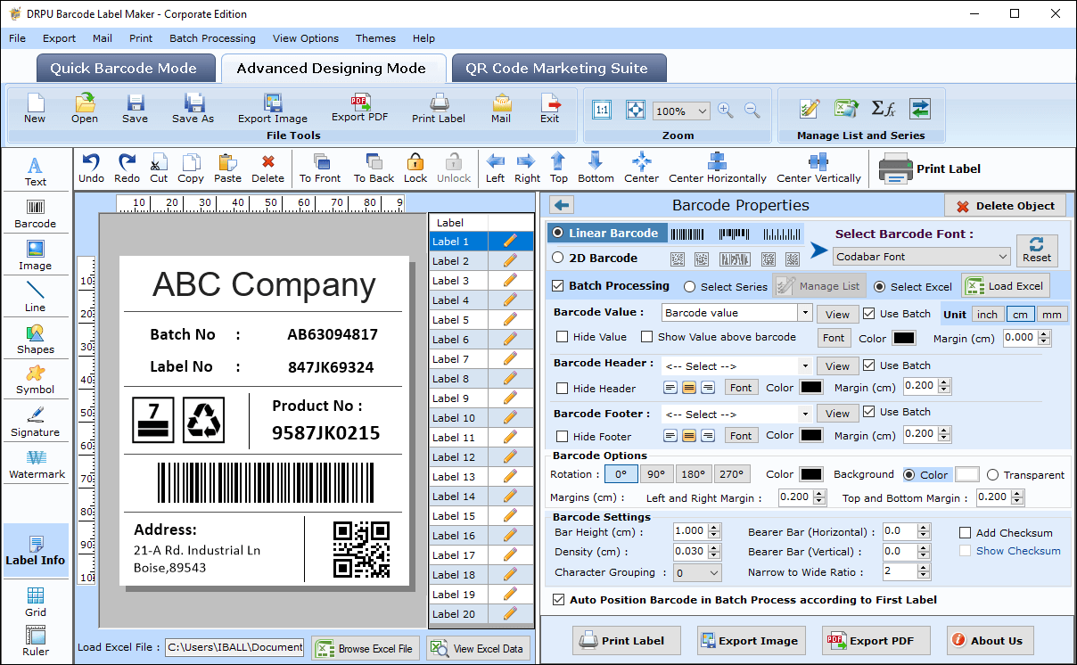 Barcode Maker Software Corporate Edition