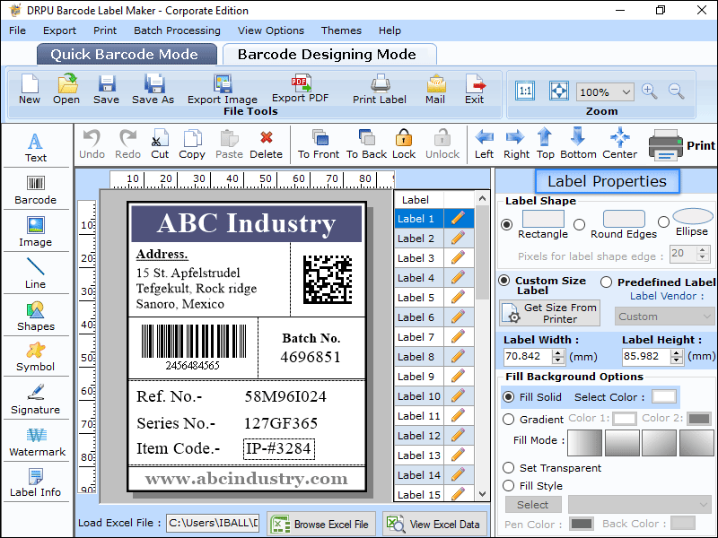 Create Barcode using Barcode Designing View Mode
