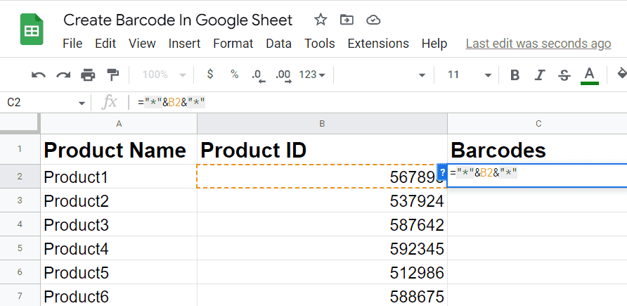 barcode value