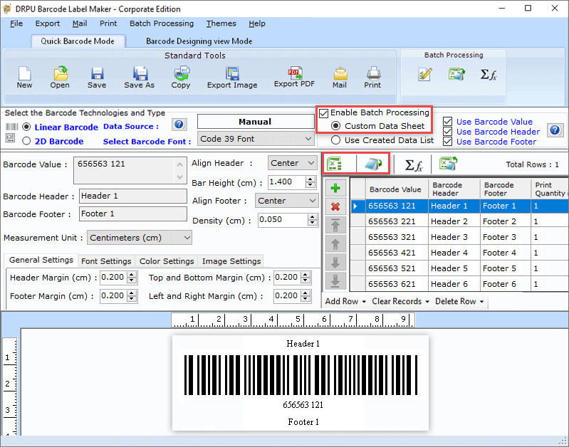 Barcode with Software