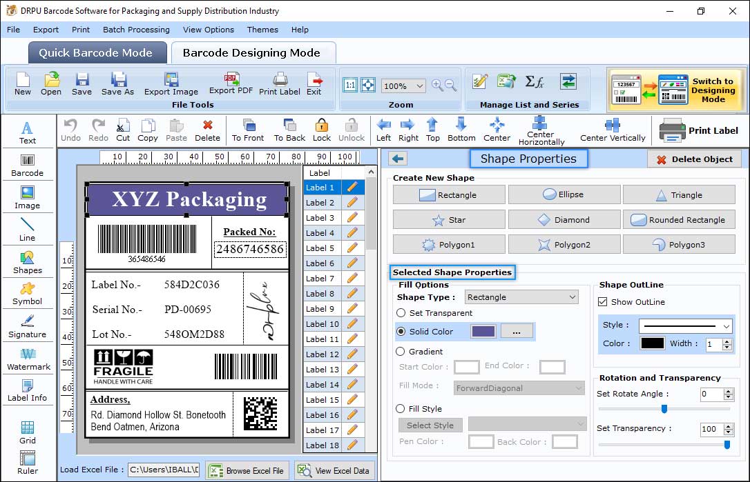 Packaging Barcode Software