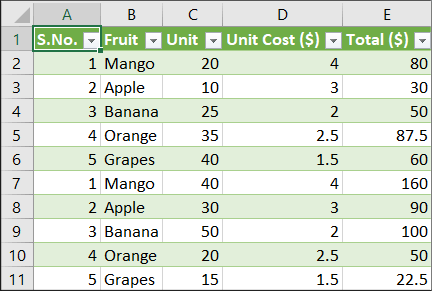 merged spreadsheet