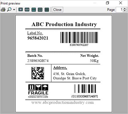  Barcode Label