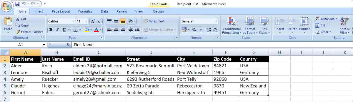 Recipient List recipient list