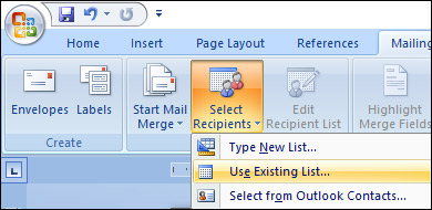 Select Recipients select recipient