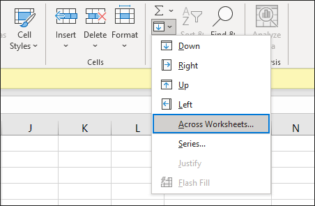 Use across worksheets