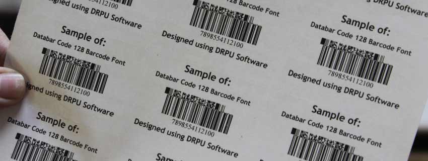 Databar Code 128 Barcode Size