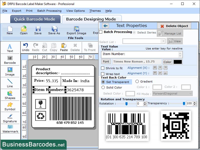 QR Code 2D Barcode 9.3.2.9 full