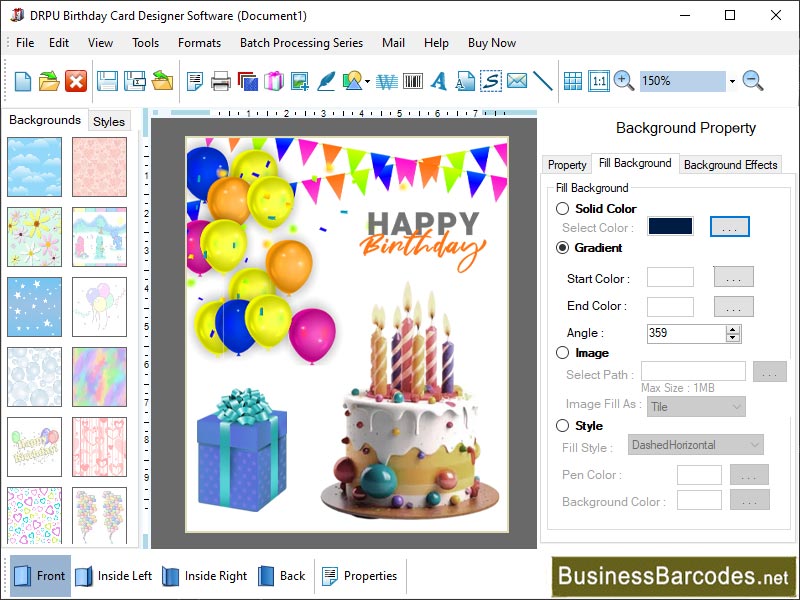 Printable Birthday Card Software screenshot