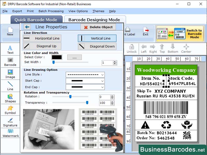 Screenshot of Automation Barcode Software