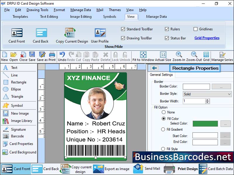 Screenshot of Custom ID Badges Designing Tool