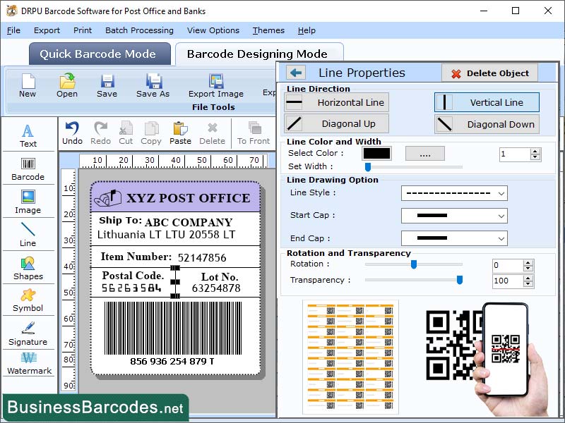 Screenshot of Banking Industry Label Maker