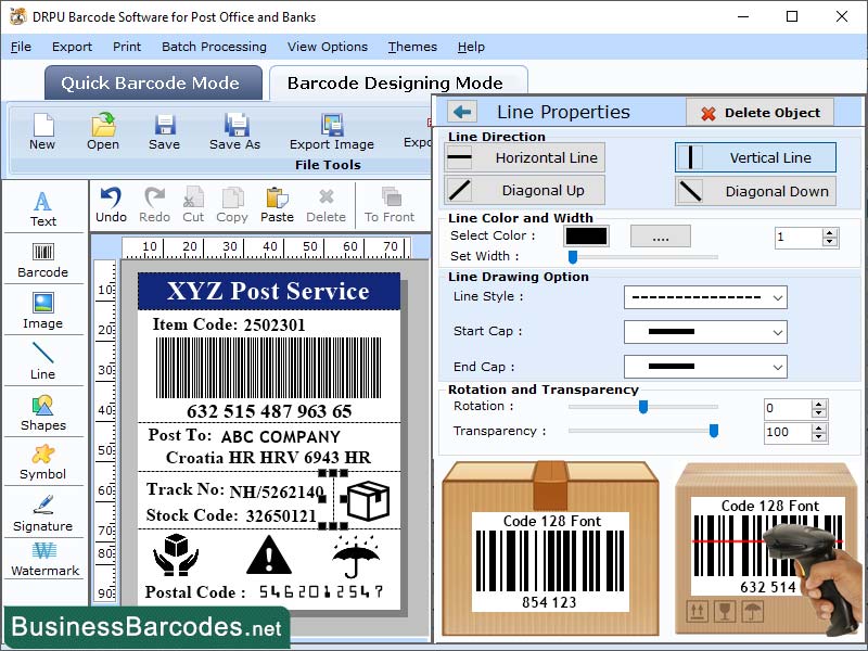 Screenshot of Barcode Label Making Software for Bank
