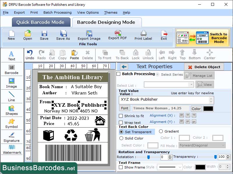 Screenshot of Download Publisher Barcode Maker