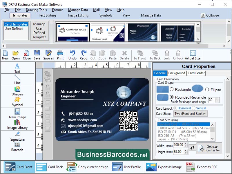 Screenshot of Card Creator Program for Small Business 12.1