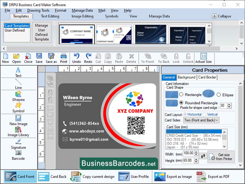 Screenshot of Download Printing Card Maker