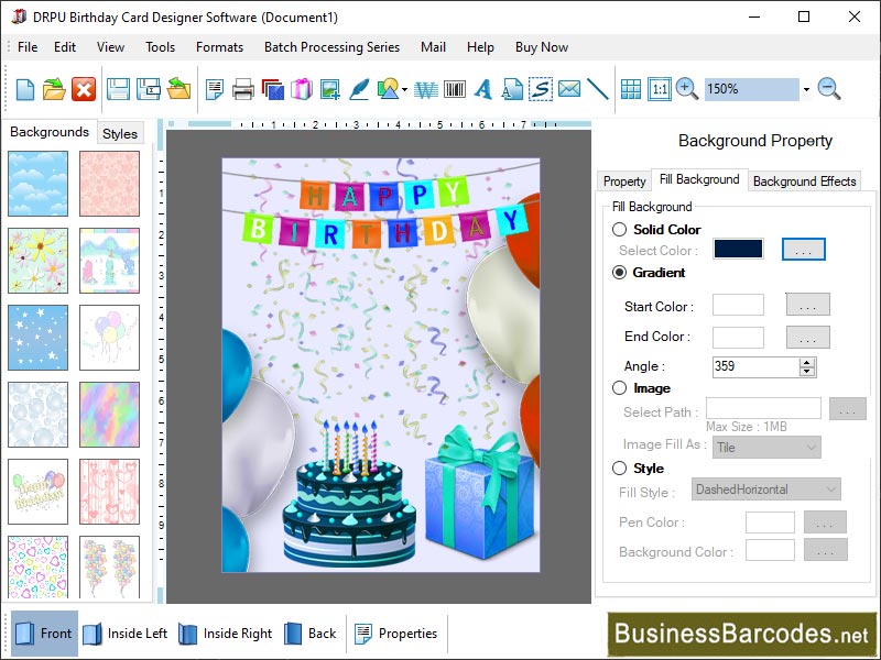 Screenshot of Birthday Card Designing Software