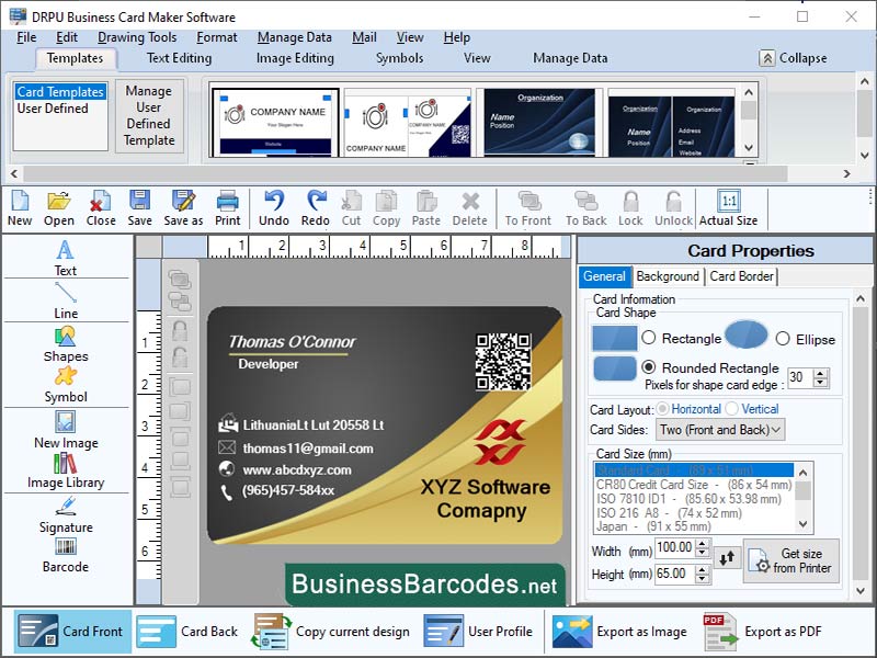 Install Company Card Making Software software