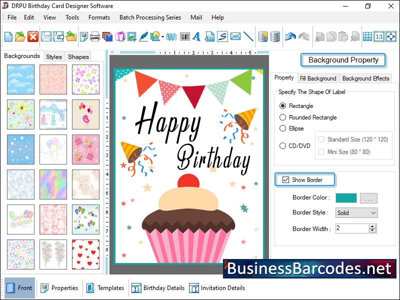 Screenshot of Interactive Birthday Card App