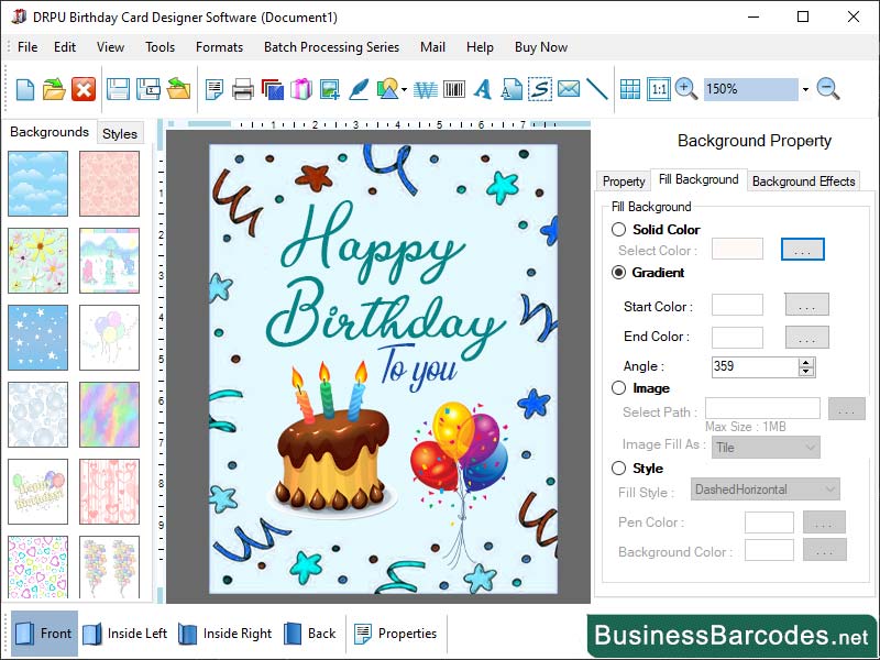Screenshot of Reliable Birthday Card Designing Tool 12.5