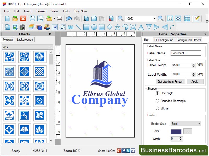 Screenshot of Professional Logo Designer Program