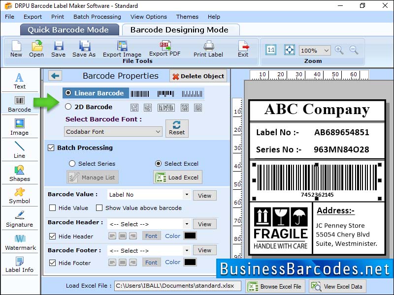 Screenshot of Barcode Label Scanner