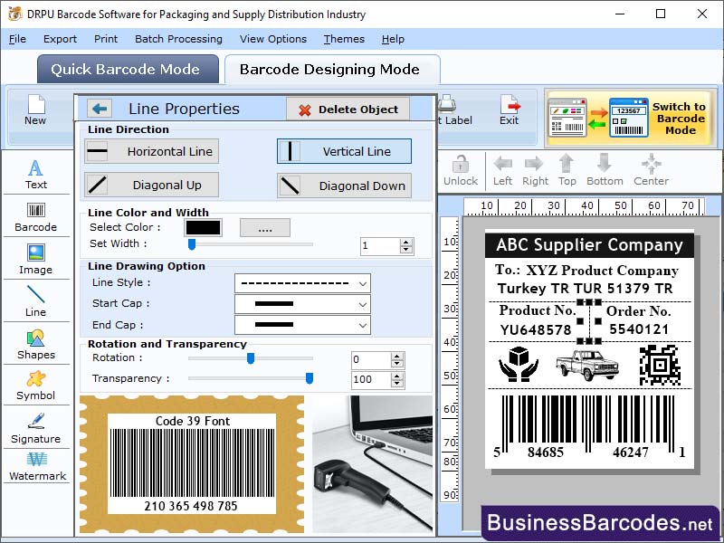 Screenshot of Barcode Scanner Software