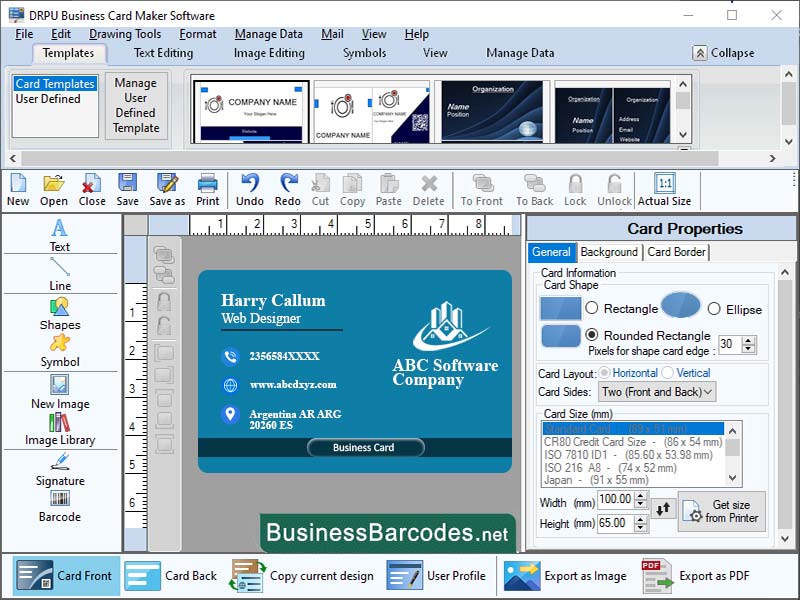 Accessible Business Card Software 7.3.9.7 full