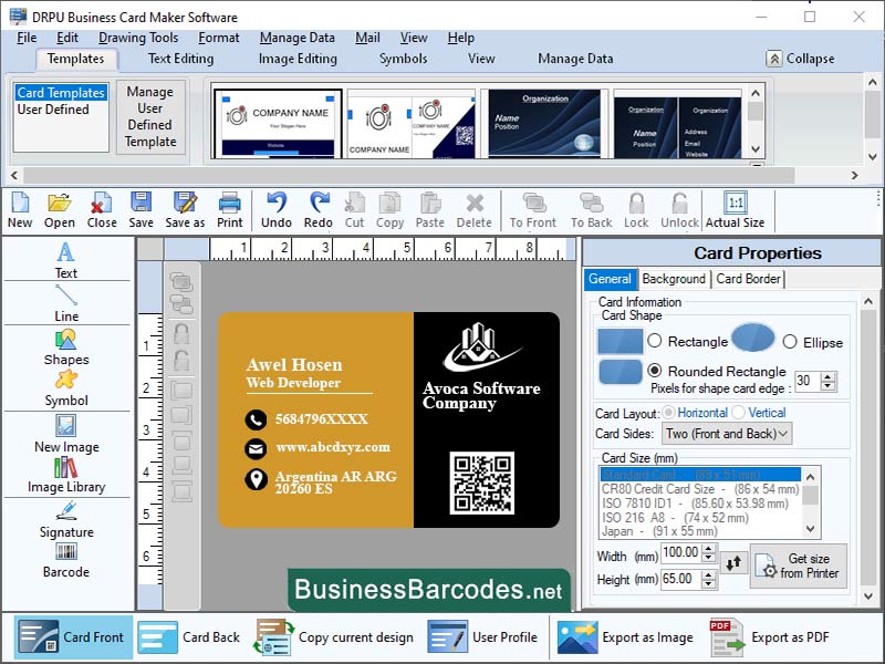 Windows Business Card Software software