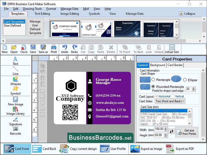 Screenshot of Professional Business Identity Maker