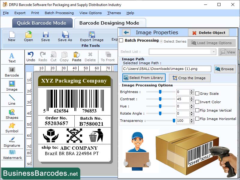 Screenshot of Industrial Barcode Maker Software
