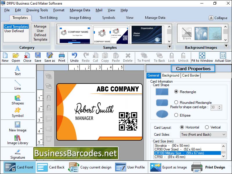 Screenshot of Create Own Business Card Software