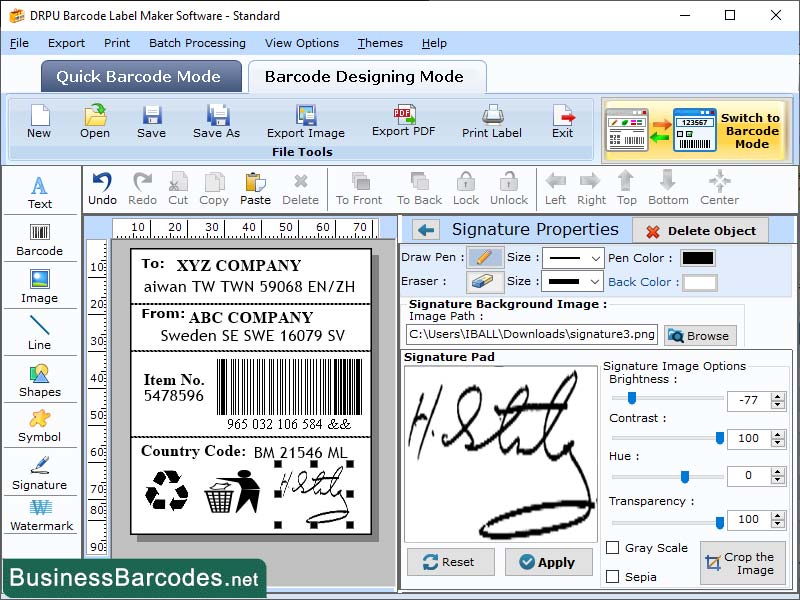 Screenshot of Multiple Barcode Creator Program
