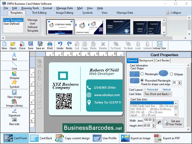 Screenshot of Download Business Card Software