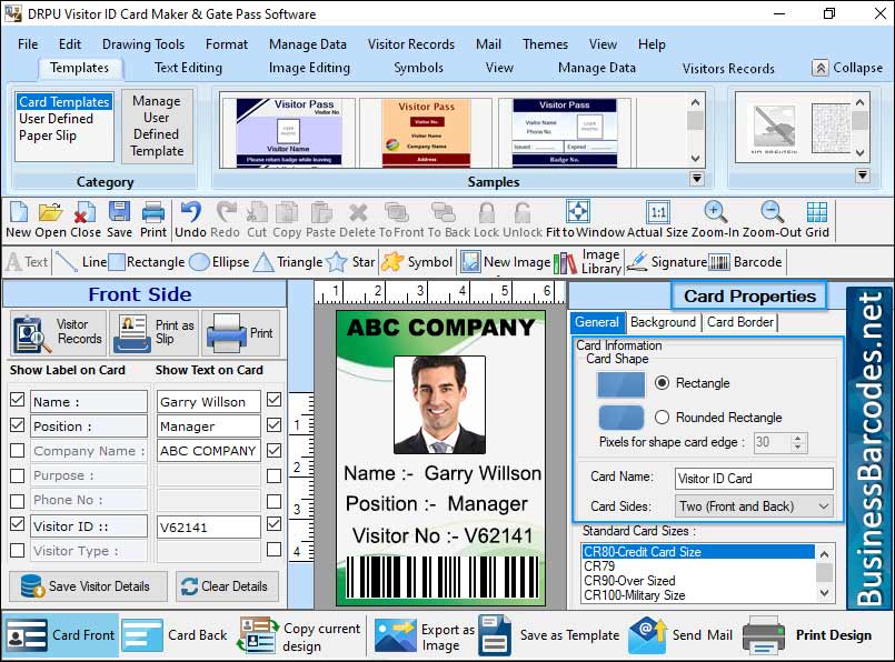 Screenshot of Windows Visitor Management Software
