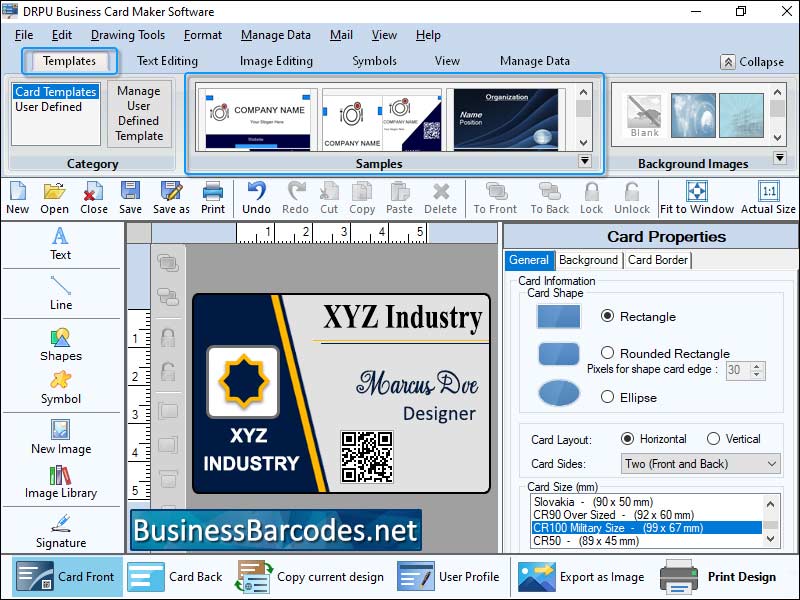 Screenshot of Card Designing Program For Organization