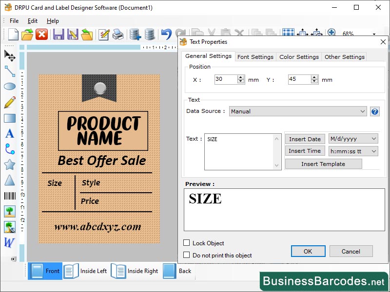 Screenshot of Order Online Id Card Maker Tool