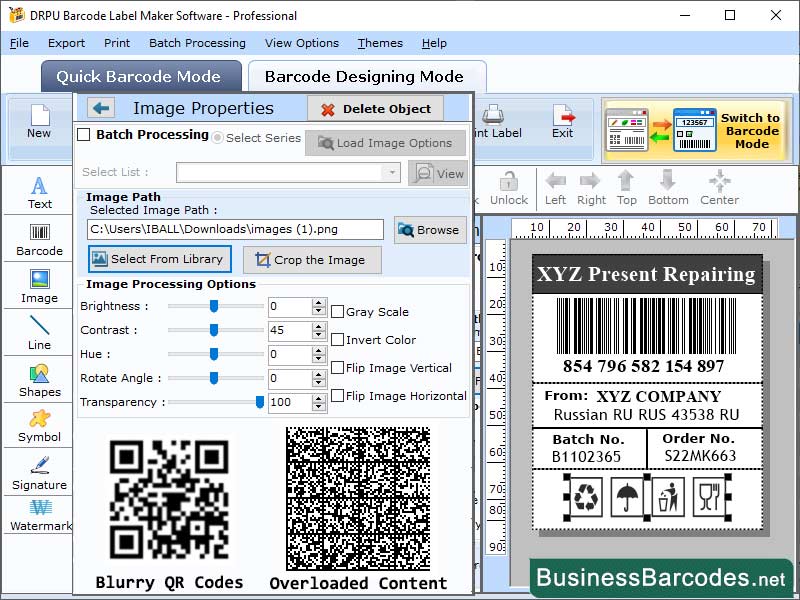 Screenshot of Design QR Codes Tools