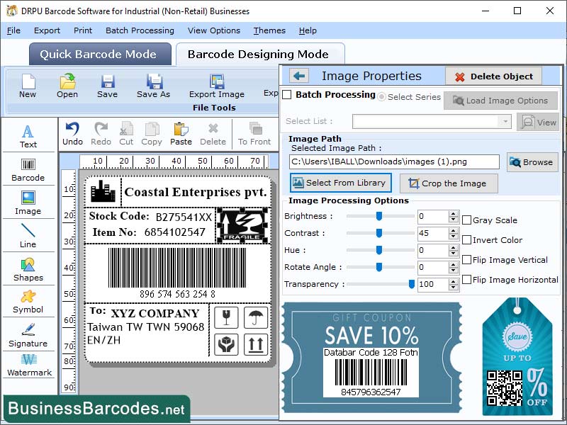 Screenshot of Online Barcode Generator Tool