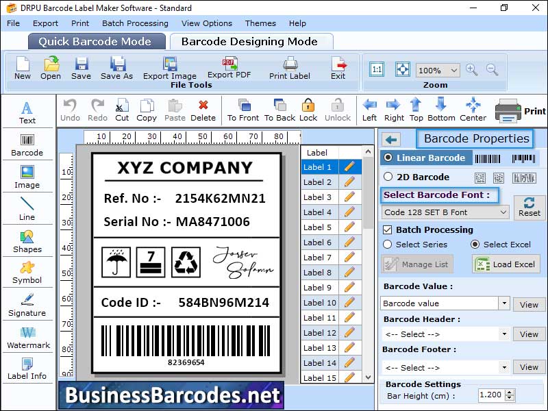 Barcode Generator Code 128 Software Windows 11 download