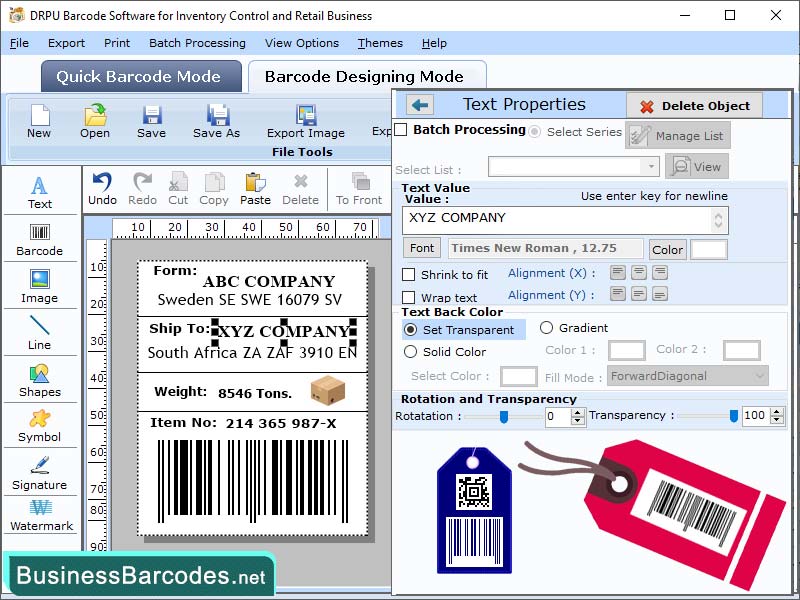 Screenshot of Correct Labels for Applications