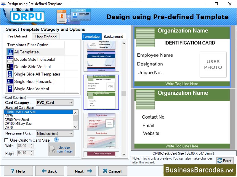 Screenshot of Card designing software 10.1.2